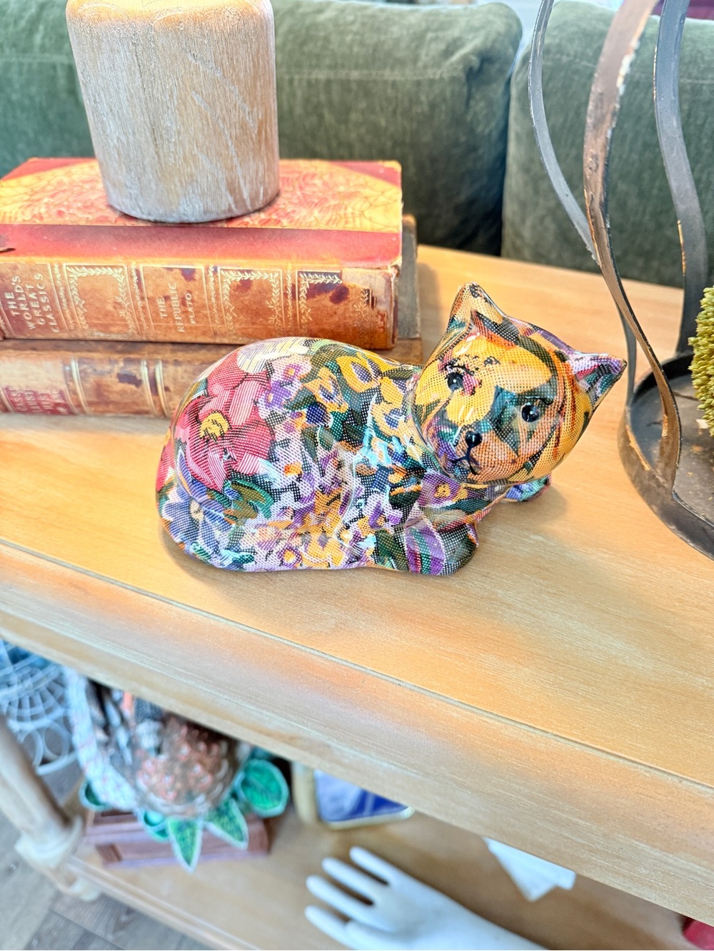 Vintage Joan Baker Patchwork Porcelain Cat - Picture 14 of 16